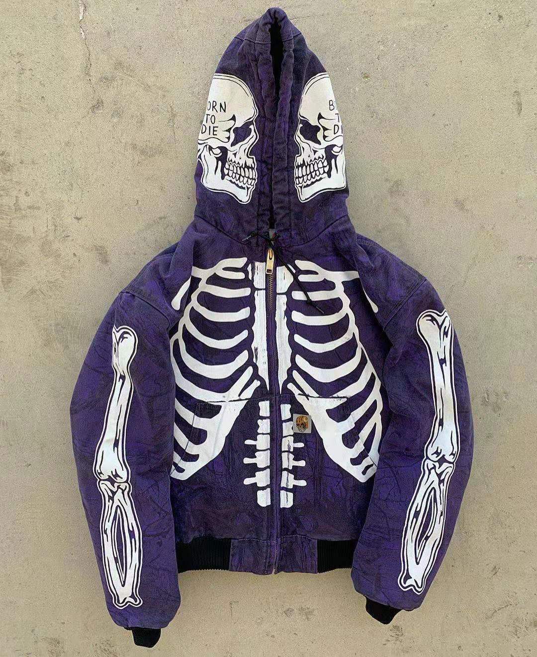 Women Flower Skull Long Sleeve Hoodies Sweater