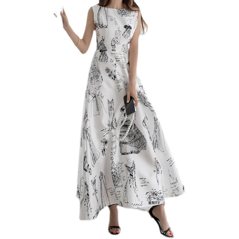 Elegant High Waist Summer Sleeveless Women Long Dresses