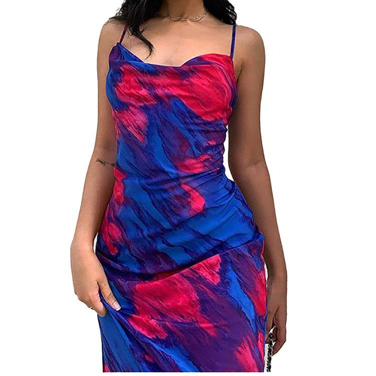 Women Summer Holiday Floral Print Midi Length Dresses-STYLEGOING