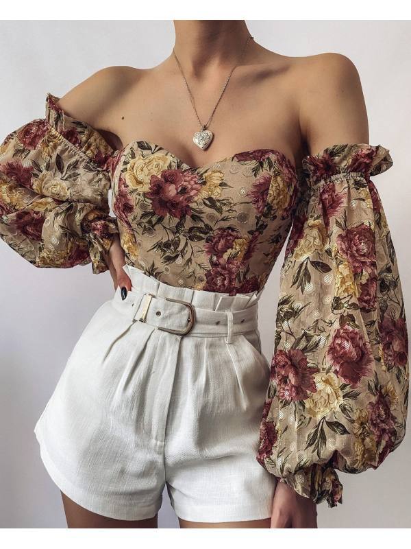 Sexy Strapless Chiffon Women Blouses