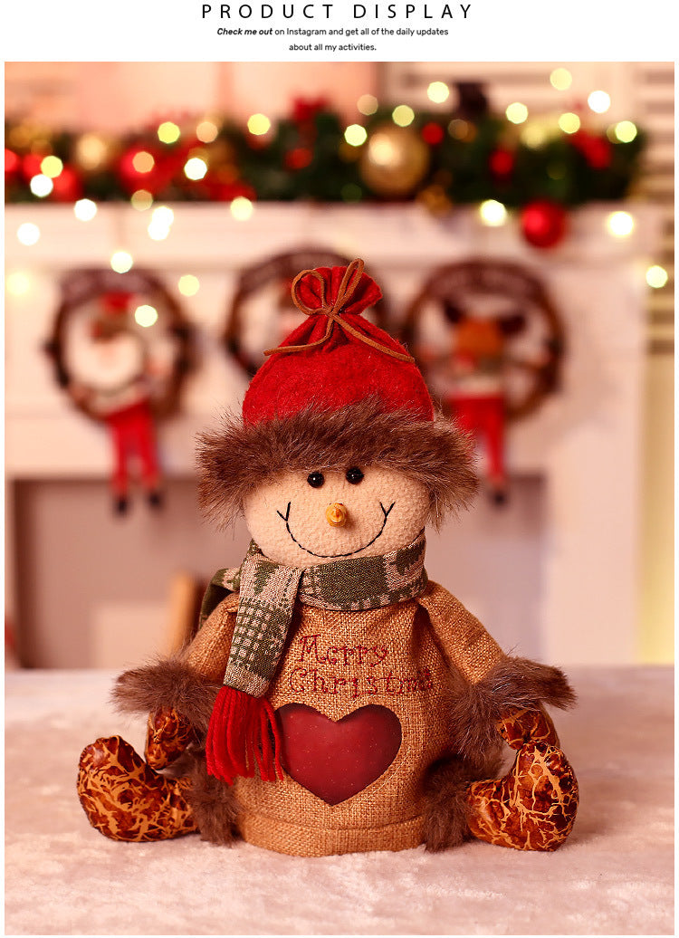 Linen Satan Claus Christmas Eve Peaceful Fruit Bag