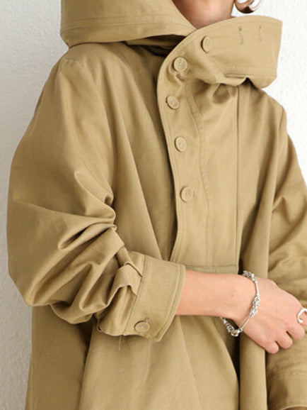 Casual Long Sleeves Hoodies Wind Break Overcoats