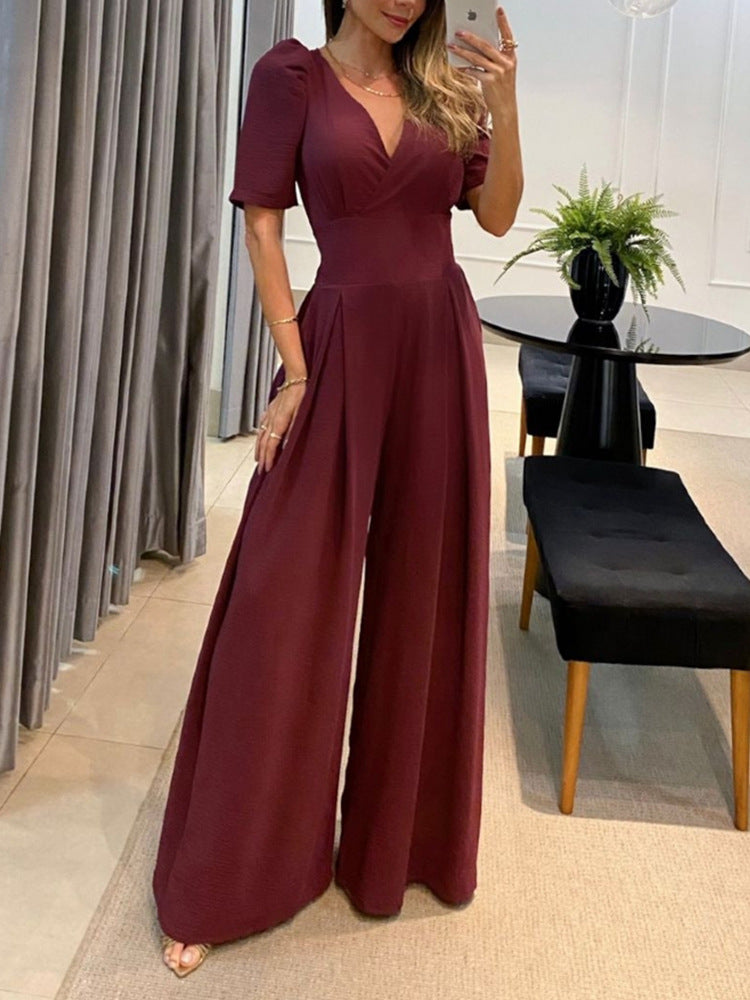 Elegant Belt High Waist Wide Legs Jumpsuits