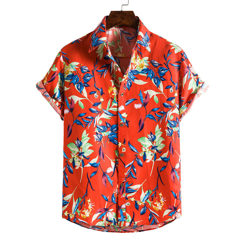 Floral Print Men's Short Sleeves Summer T Shirts