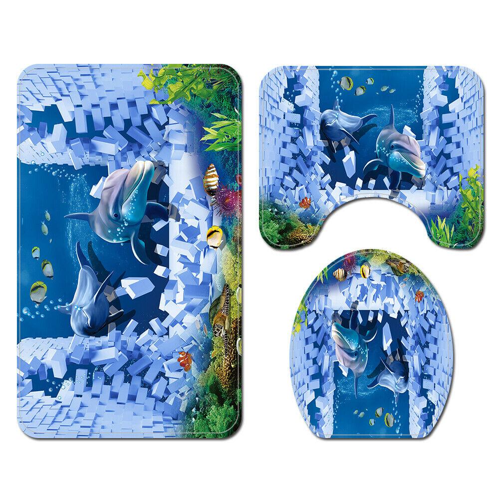 Dolphin Undersea Water Fabric Shower Curtains-STYLEGOING