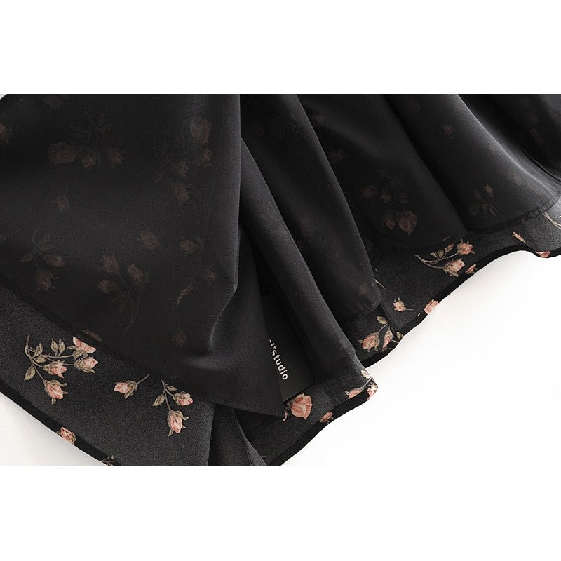 Printed Waist Hem Sexy Slit Tank Dress