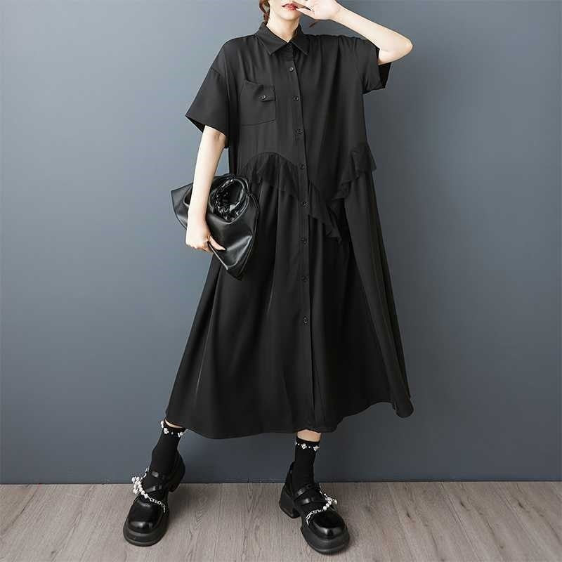 Loose Mesh Sleeveless Shirt Dress