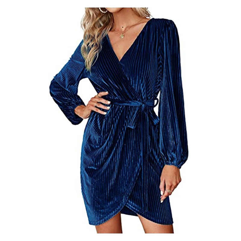 Solid Belted Waist Drawstring Short Dress