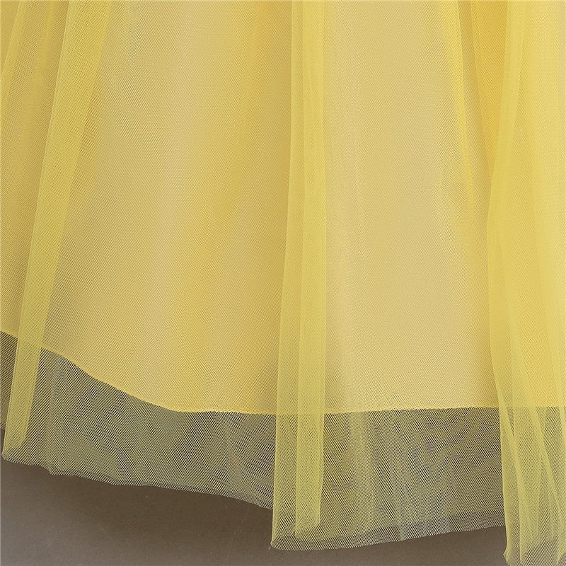 Bubble Sleeve Princess Dress Cosplaying Beauty And The Beast