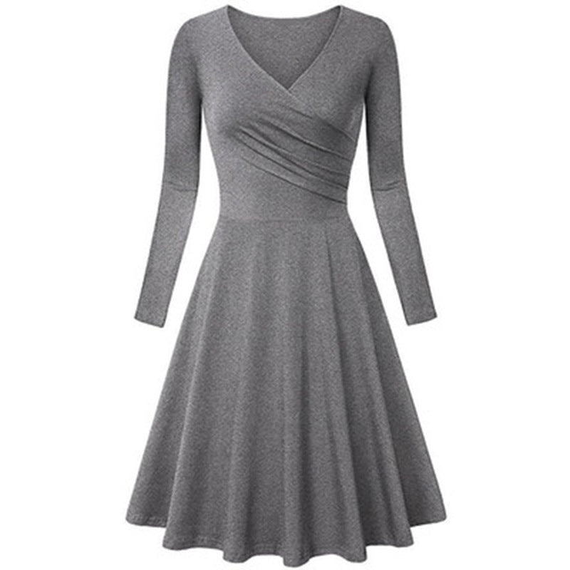 Elegant V Neck Long Sleeves Dresses