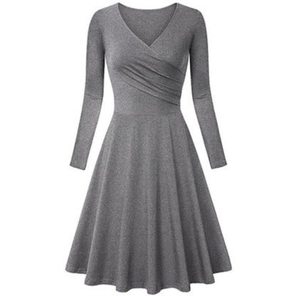 Elegant V Neck Long Sleeves Dresses