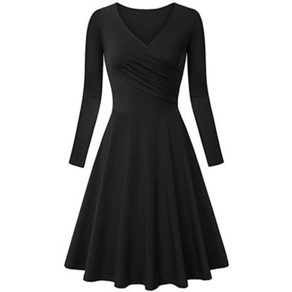 Elegant V Neck Long Sleeves Dresses