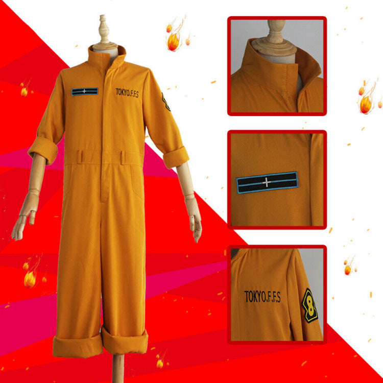 Anime Flaming Fire Brigade Shinra Kusakabe Cosplay Costume 9828