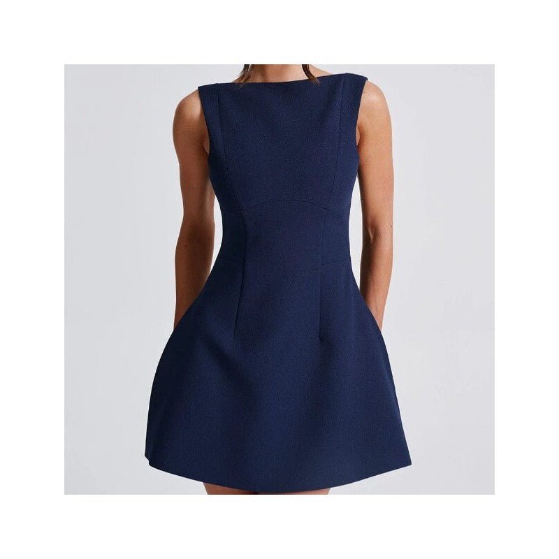 Pear Shaped Waist Short Sleeveless Dress