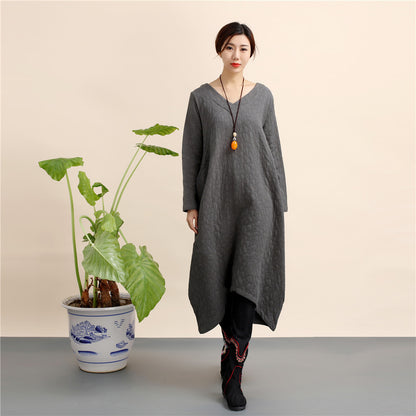 Elegant Linen Plus Sizes Pullover Spring Dresses