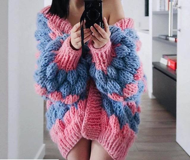 Designed Handmade Knitted Cardigan Sweaters