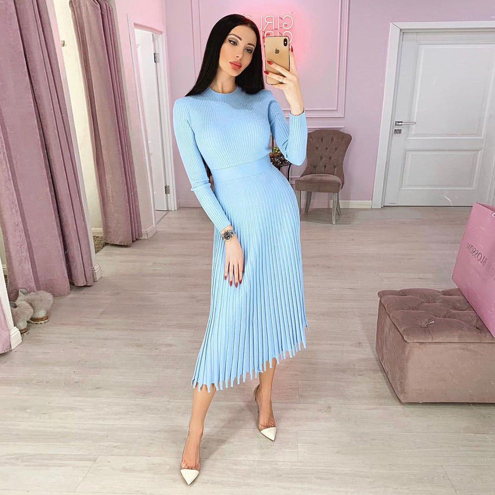 Hot Selling Fashion Women Midi Length  Fall Dresses
