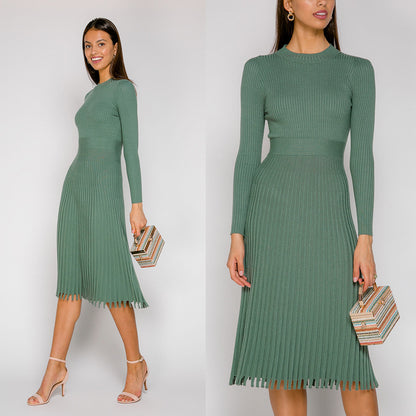 Hot Selling Fashion Women Midi Length  Fall Dresses