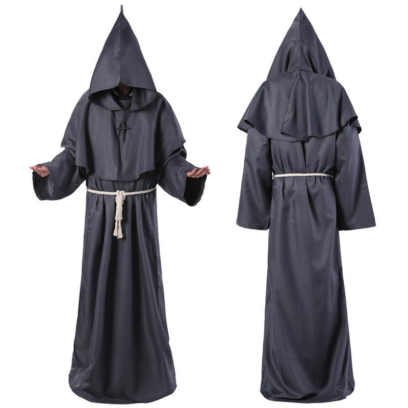 Saint Vida Halloween Medieval Monk Robe Costume Wizard  Priest Cosplay Costume Shawl 471