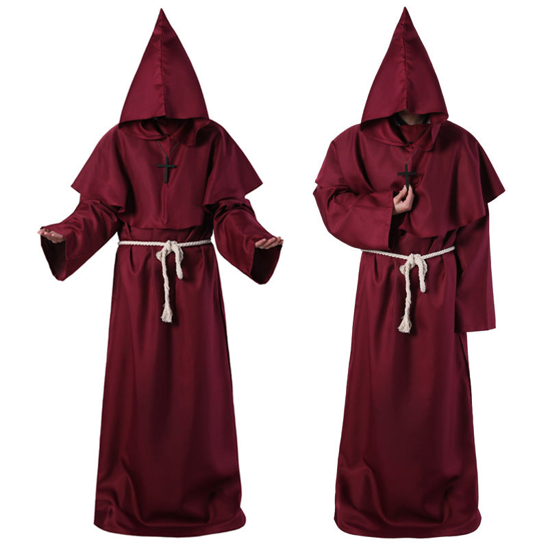 Saint Vida Halloween Medieval Monk Robe Costume Wizard  Priest Cosplay Costume Shawl 471