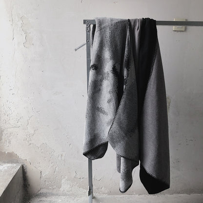 3 in 1 Faux Cashmere Black Warm Cloak Scarves