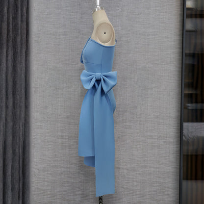 Sexy One Shoulder Bowknot Sheath Party Dresses