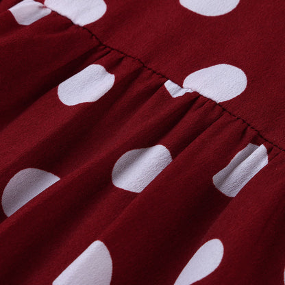 Women Plus Sizes Dot Print Summer Dresses