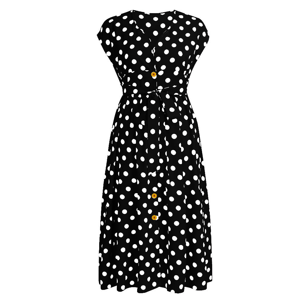 Women Plus Sizes Dot Print Summer Dresses
