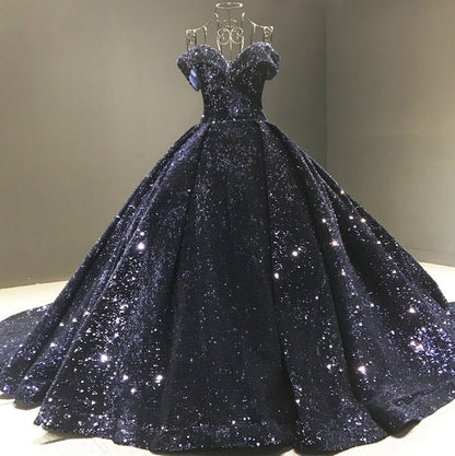 Sexy Off The Shoulder Ball Gown Wedding Party Dresses
