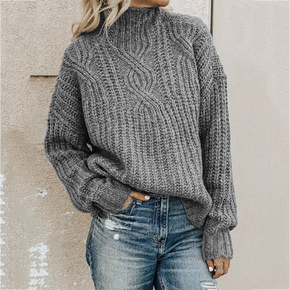 Fashion Women Knitted High Neck Sweaters