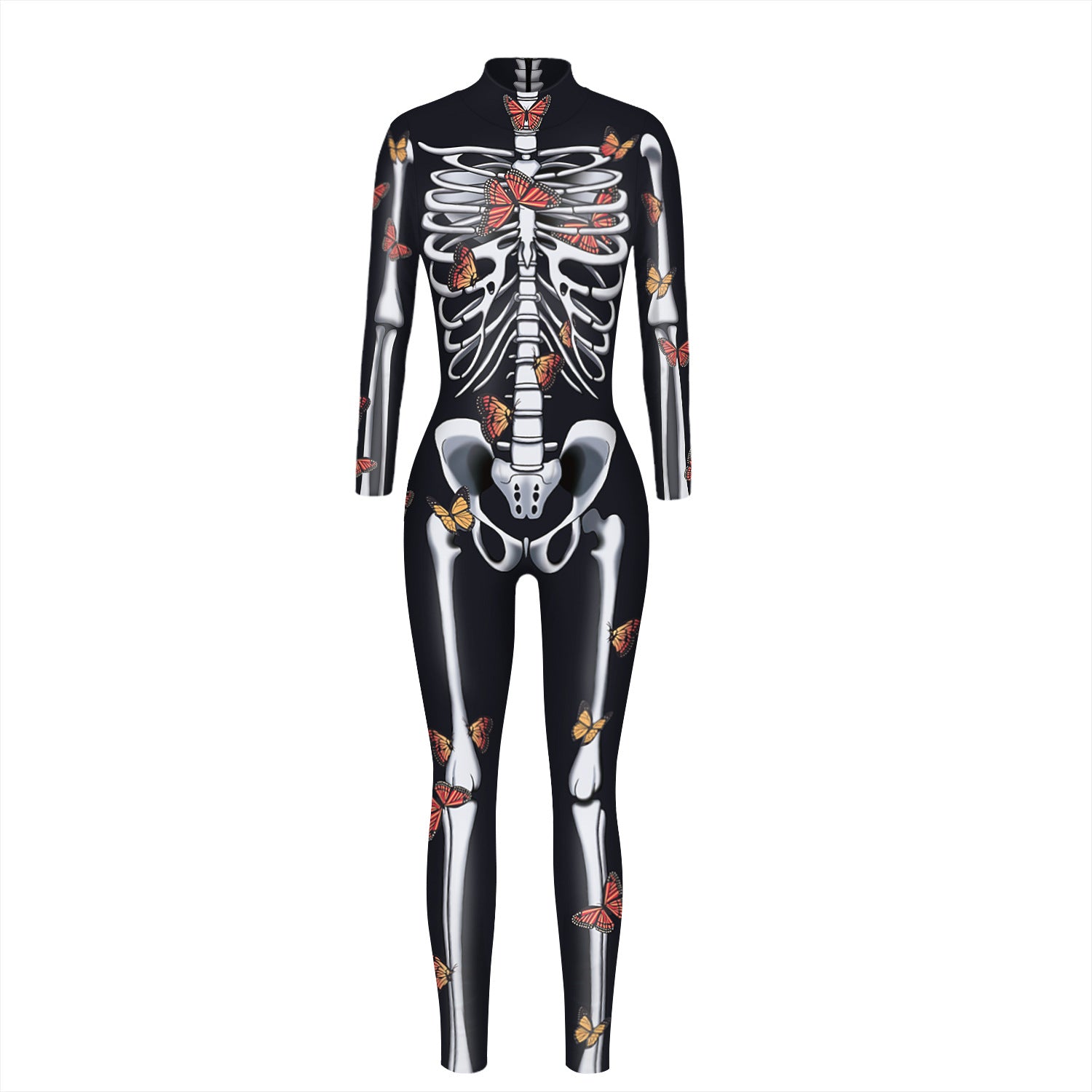 Halloween 3d Skeleton Long Sleeves Cosplay Costumes Jumpsuits