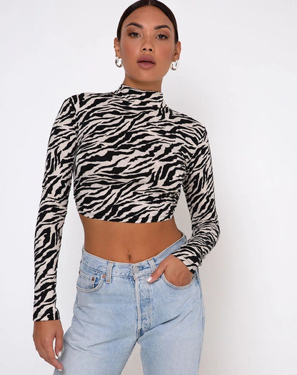 Sexy Midriff Baring Long Sleeves T Shirts for Women