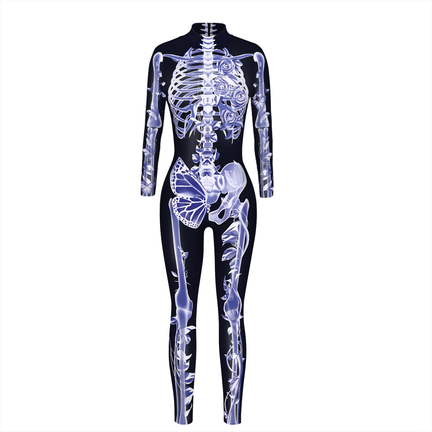 Halloween 3d Skeleton Long Sleeves Cosplay Costumes Jumpsuits