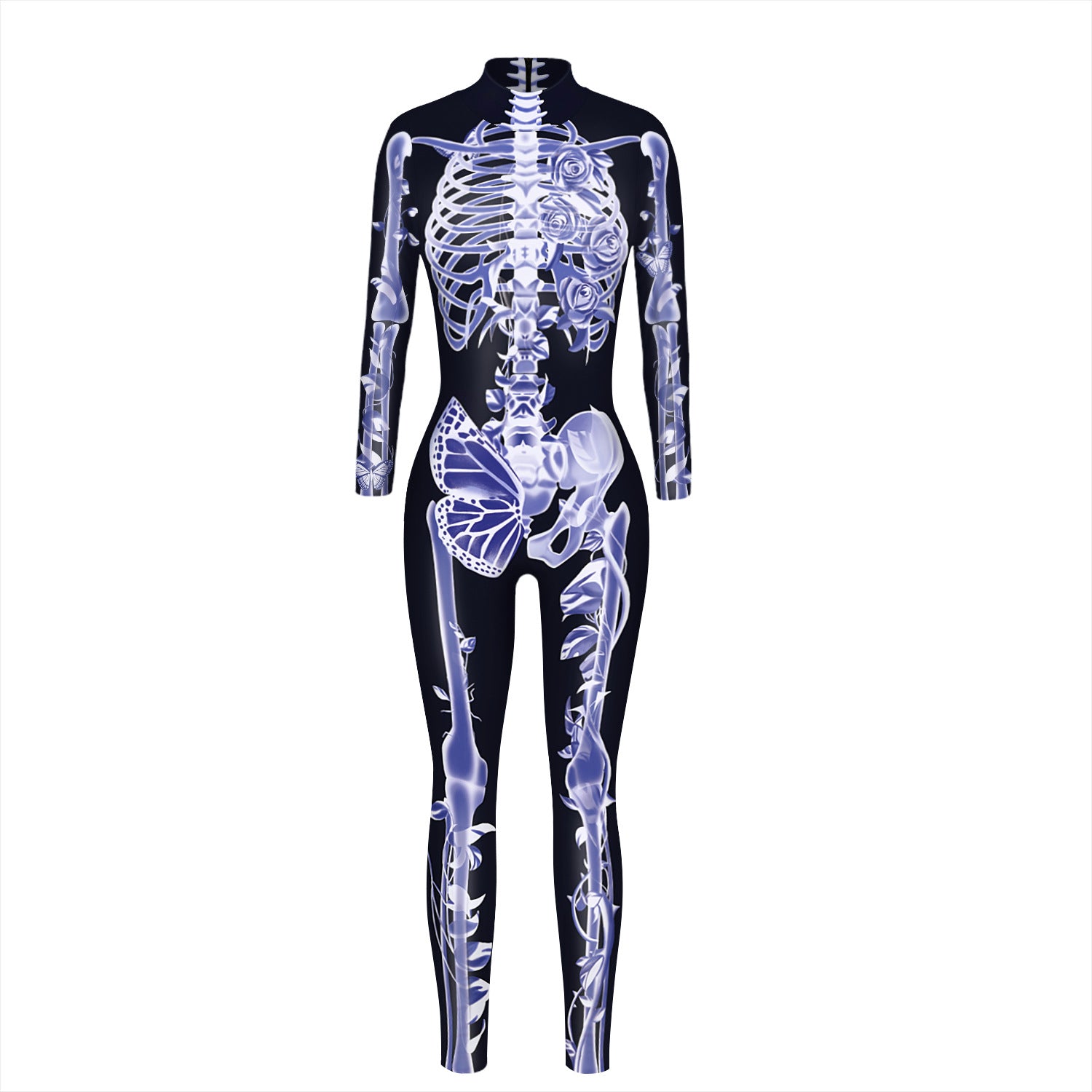 Halloween 3d Skeleton Long Sleeves Cosplay Costumes Jumpsuits