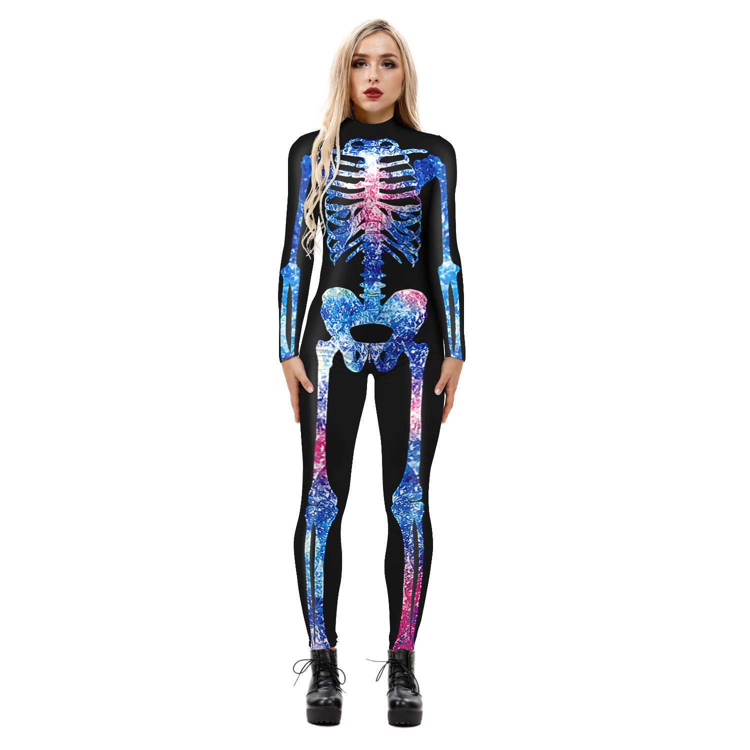 Halloween 3d Skeleton Long Sleeves Cosplay Costumes Jumpsuits