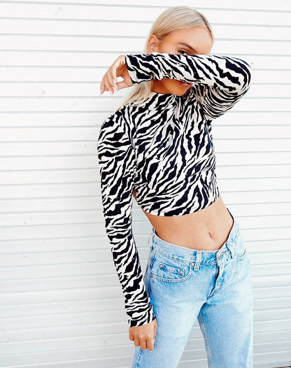 Sexy Midriff Baring Long Sleeves T Shirts for Women