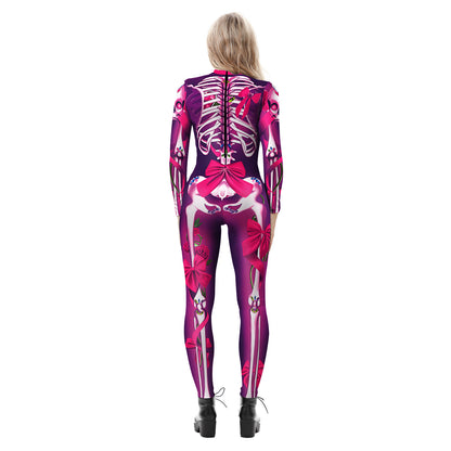 Halloween 3d Skeleton Long Sleeves Cosplay Costumes Jumpsuits