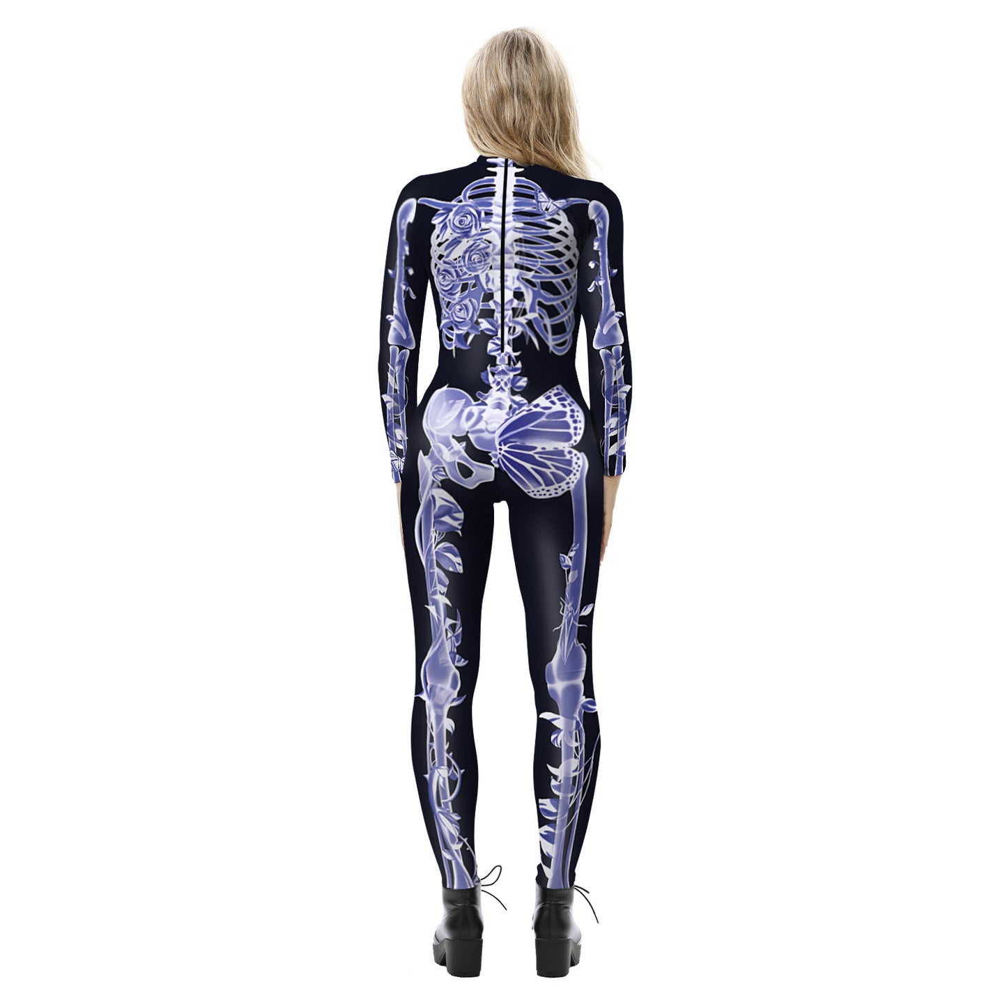 Halloween 3d Skeleton Long Sleeves Cosplay Costumes Jumpsuits