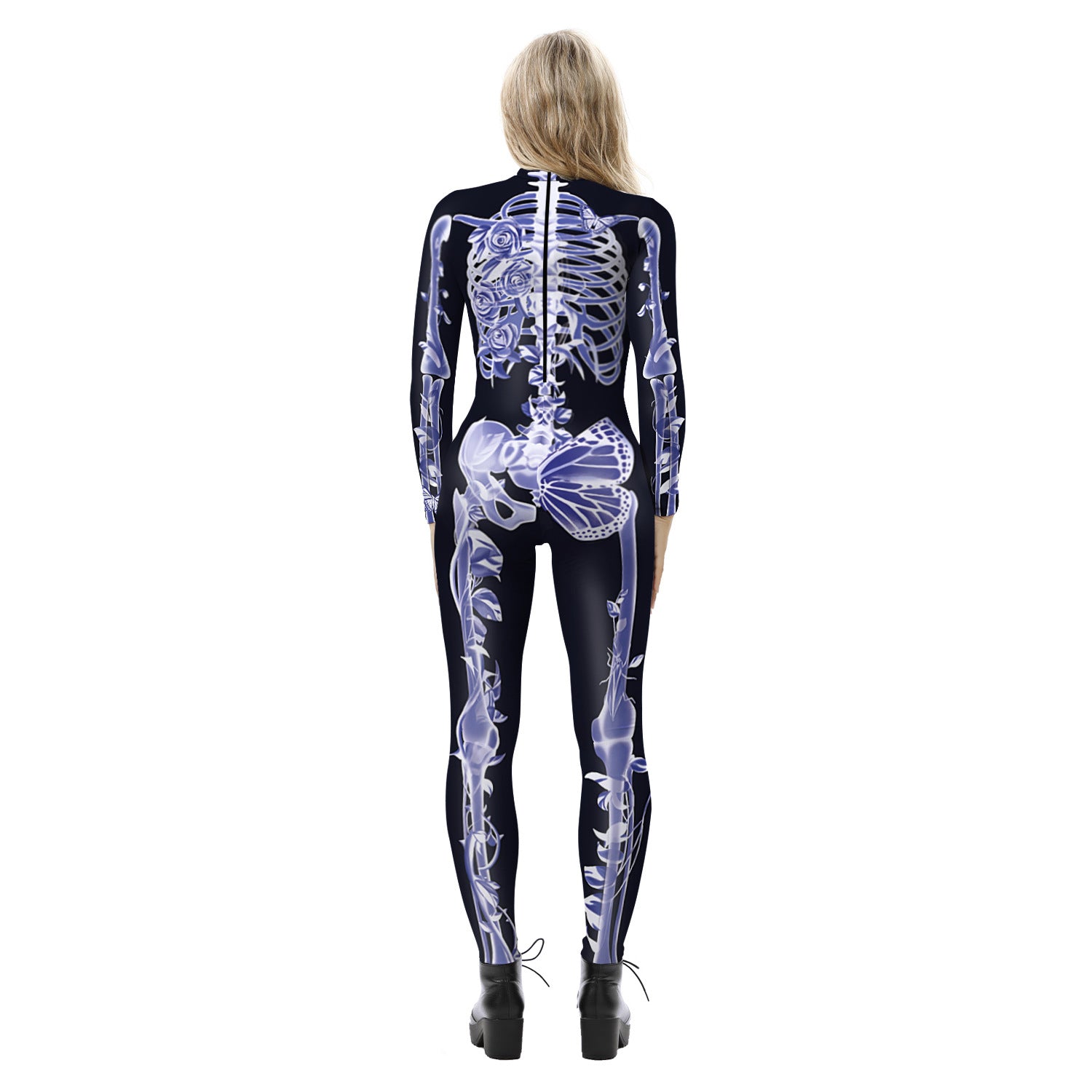 Halloween 3d Skeleton Long Sleeves Cosplay Costumes Jumpsuits
