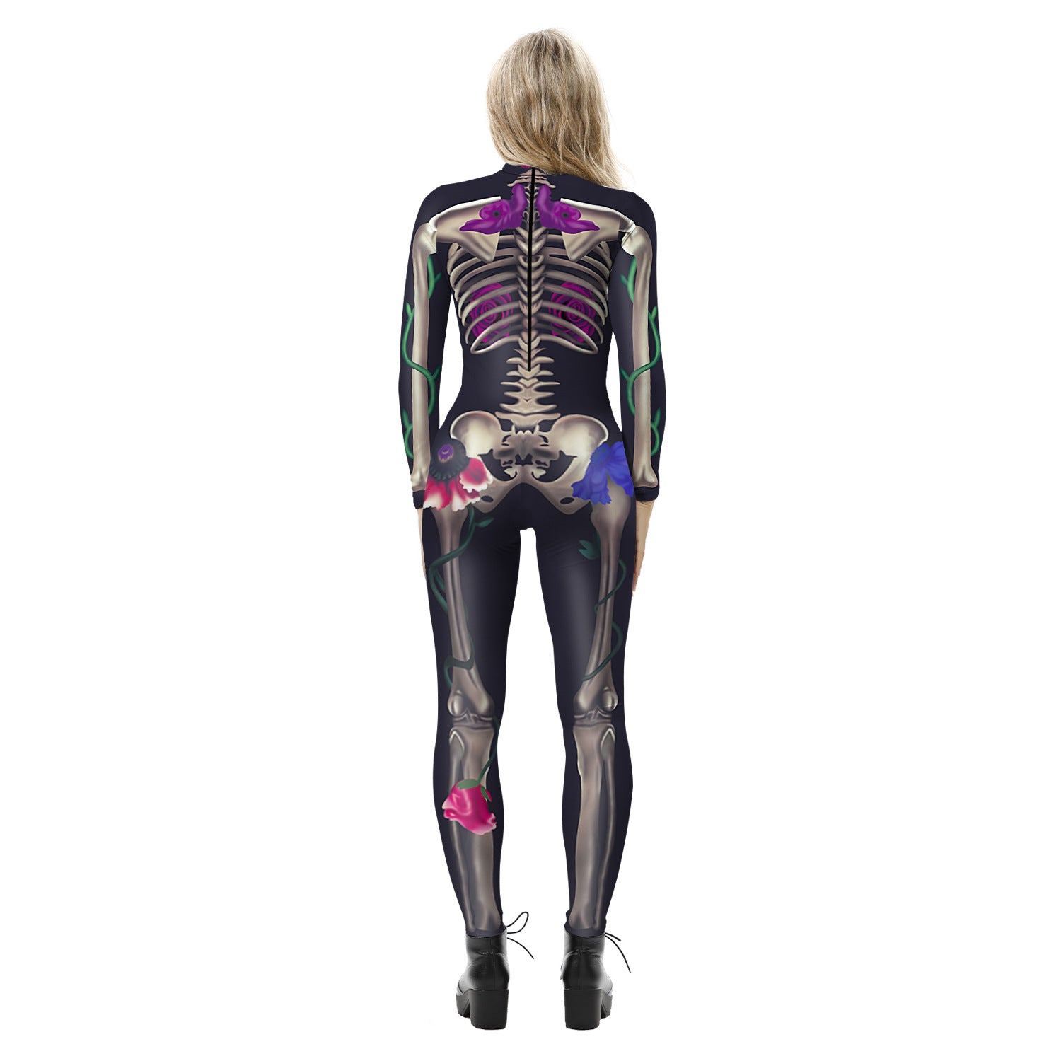 Halloween 3d Skeleton Long Sleeves Cosplay Costumes Jumpsuits