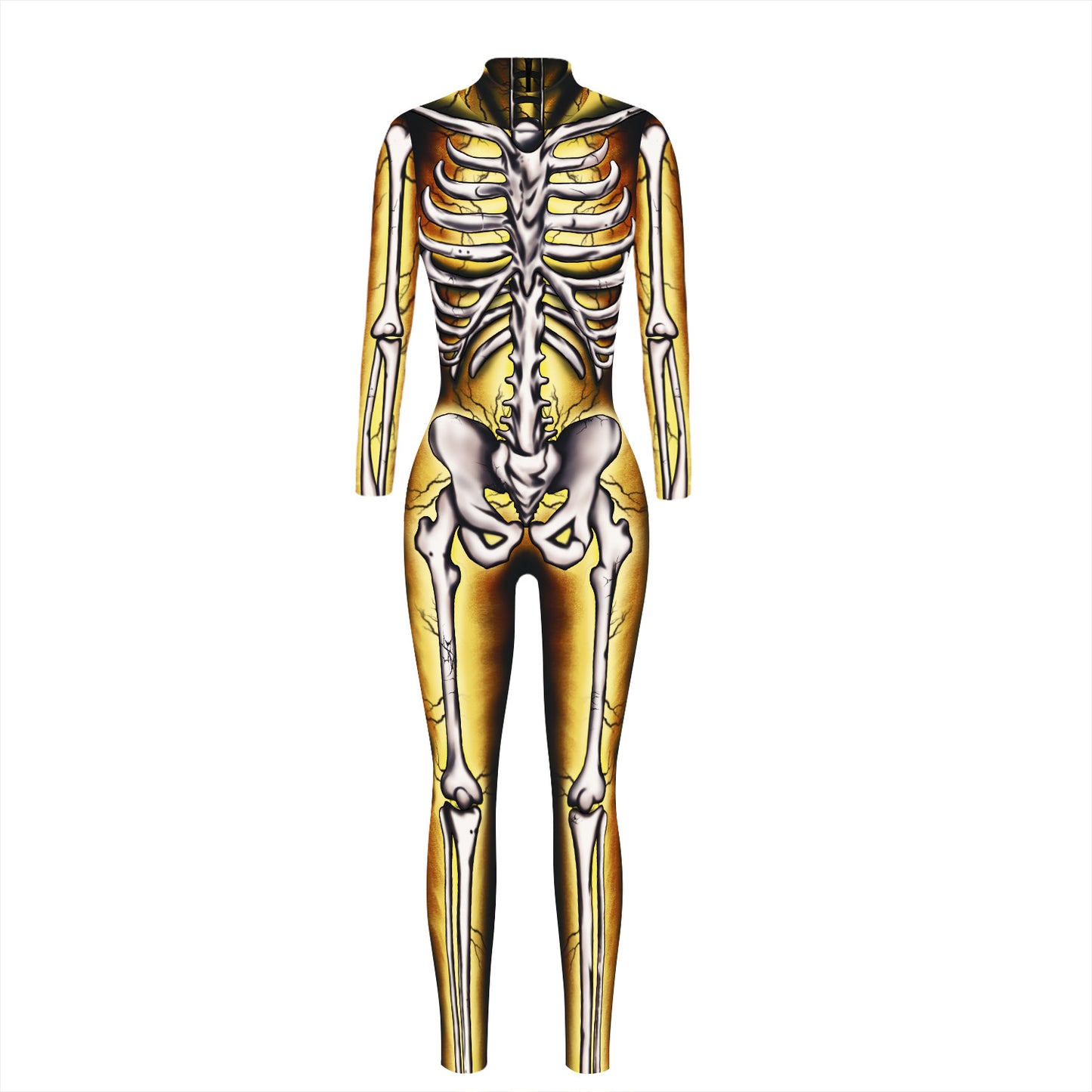 Halloween 3d Skeleton Long Sleeves Cosplay Costumes Jumpsuits