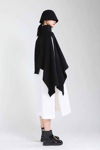 Designed Batwing Pullover Irregular Knitted Sweaters
