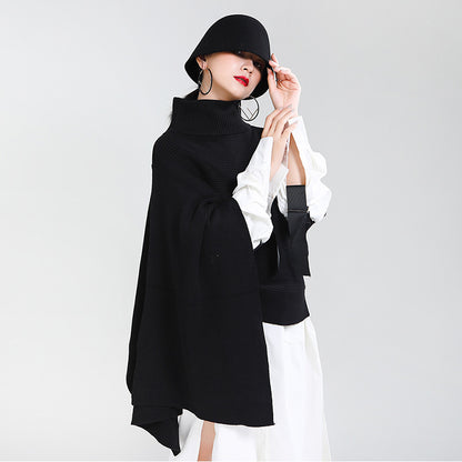 Designed Batwing Pullover Irregular Knitted Sweaters