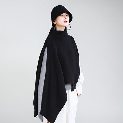 Designed Batwing Pullover Irregular Knitted Sweaters