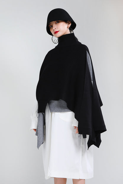 Designed Batwing Pullover Irregular Knitted Sweaters