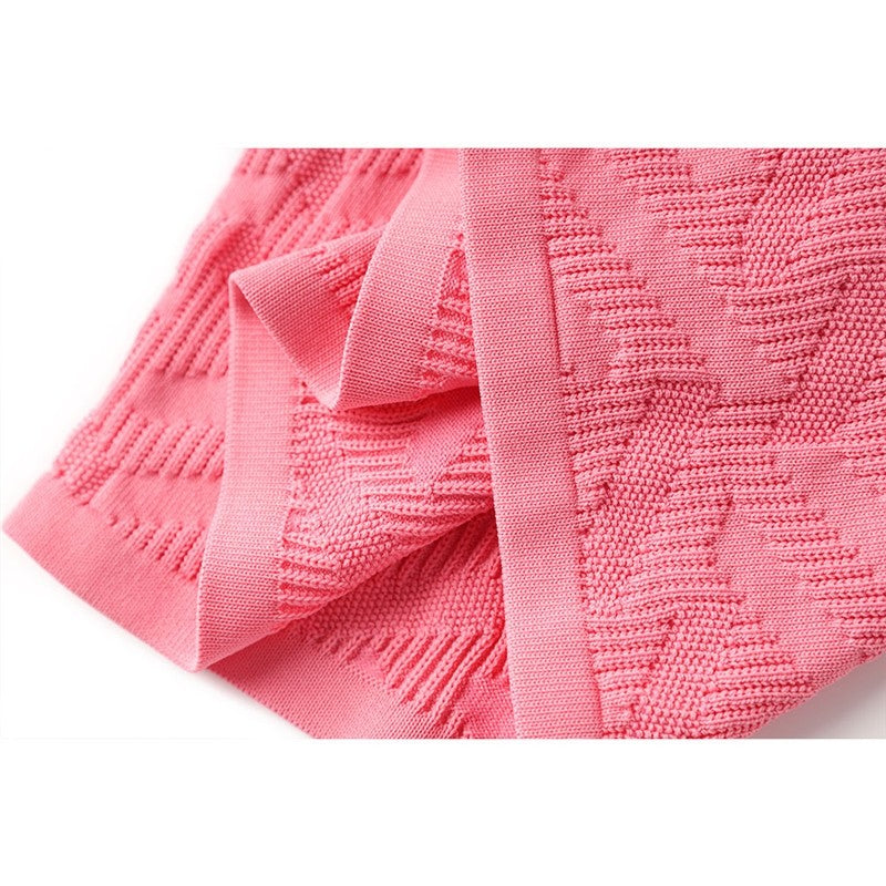 Pink Slim Knit Strap Dress