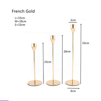 European Style Metal Candle Holders Simple Golden Wedding Decoration Bar Party Living Room Decor Home Decor Candlestick