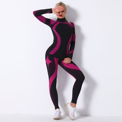 Fashion Striped Knitted Sports Suits for Women