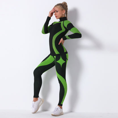 Fashion Striped Knitted Sports Suits for Women