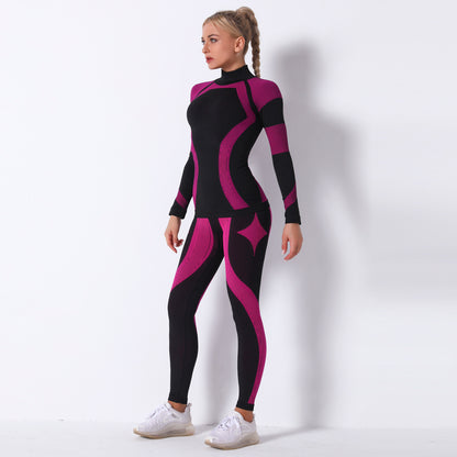 Fashion Striped Knitted Sports Suits for Women